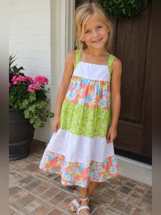 Penelope Mack Other - Penelope Mack Floral Patchwork Sundress Girls Size 5 Spring Summer